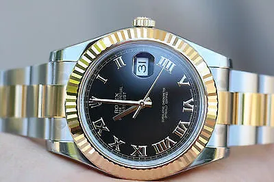 ROLEX MENS 2TONE DATEJUST 41mm LATEST MODEL 116333 RAISED 18K GOLD ROMAN UNWORN