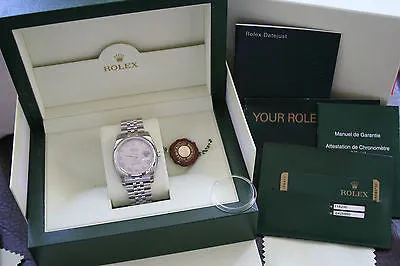 ROLEX MENS LADIES 36mm DATEJUST WATCH STAINLESS STEEL 116200 UNWORN ROMAN SILVER