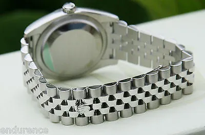 ROLEX MENS LADIES NEW DATEJUST WATCH 36mm SILVER FLORAL FLOWER DIAL STEEL
