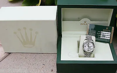ROLEX MENS LADIES NEW DATEJUST WATCH 36mm SILVER FLORAL FLOWER DIAL STEEL