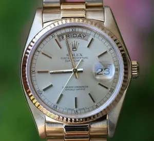 ROLEX MENS PRESIDENT 36mm 18K Yellow Gold 18038