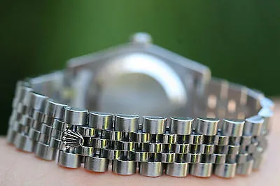 ROLEX MIDSIZE LADIES 31mm DATEJUST STAINLESS STEEL 18K WHITE GOLD BEZEL 178274