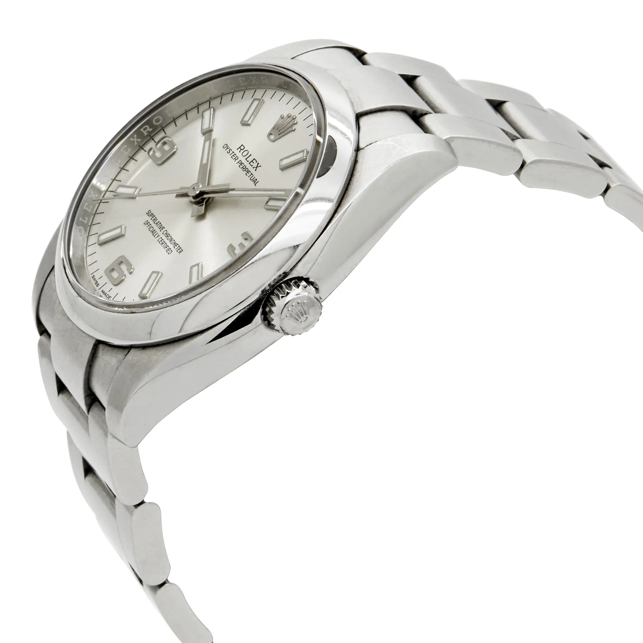 Rolex Oyster Perpetual 114200 Silver Dial Automatic Watch