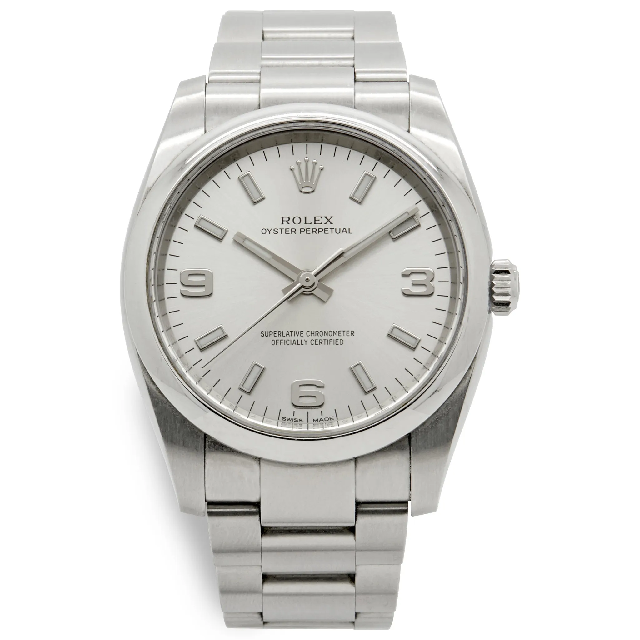 Rolex Oyster Perpetual 114200 Silver Dial Automatic Watch