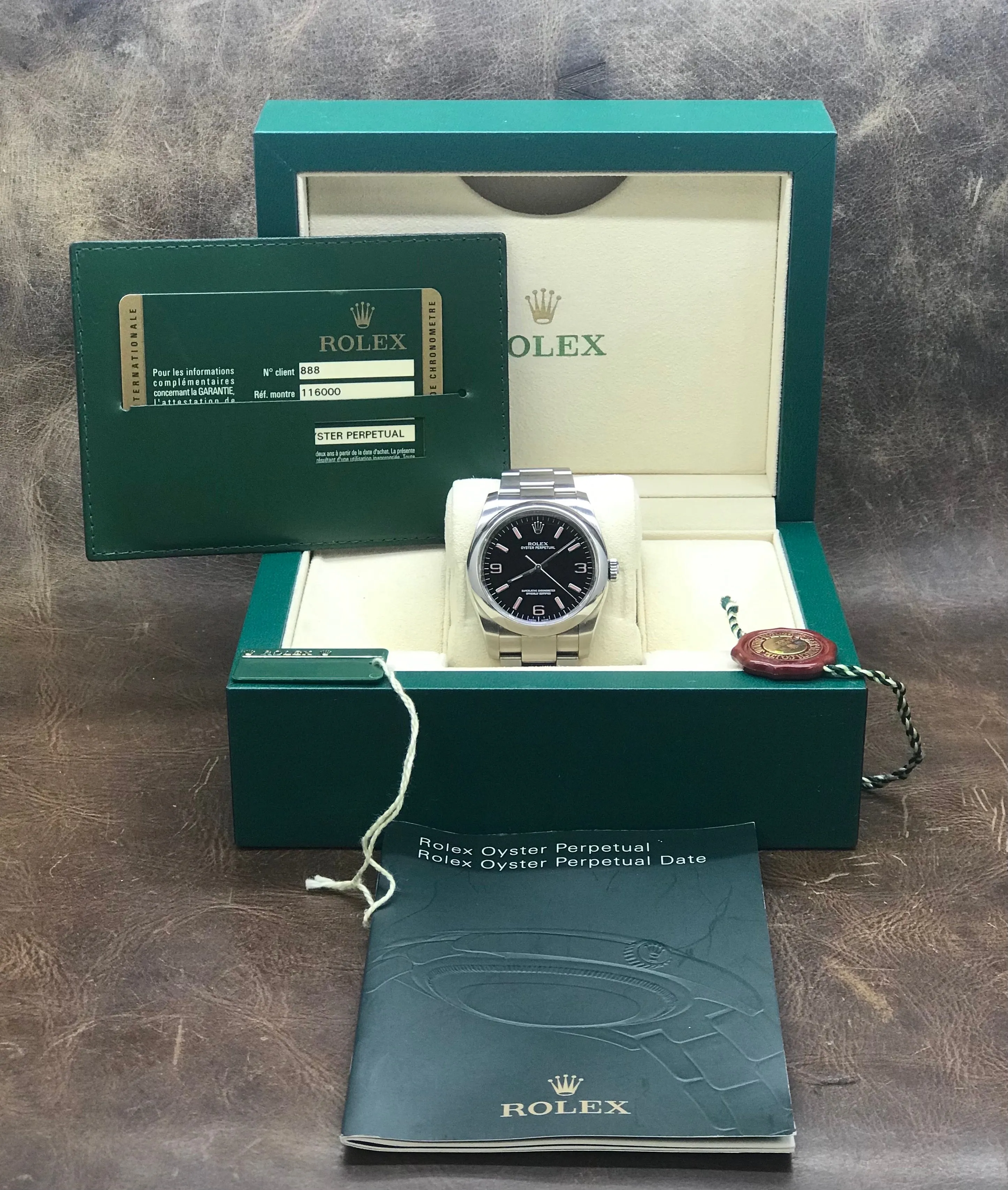 Rolex Oyster Perpetual 36mm 116000 Black Dial Automatic Watch