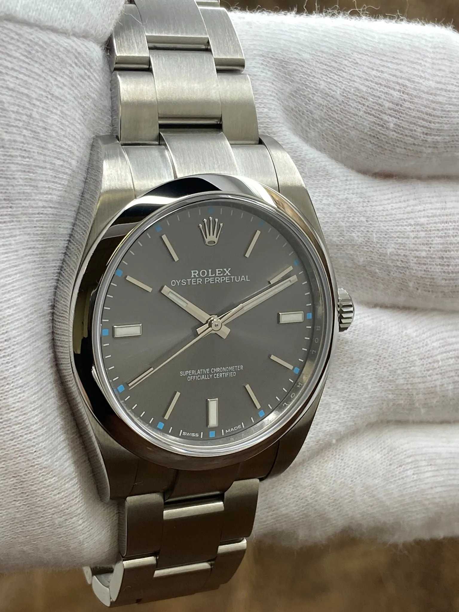 Rolex Oyster Perpetual 39mm 114300 Rhodium Dial Automatic Watch