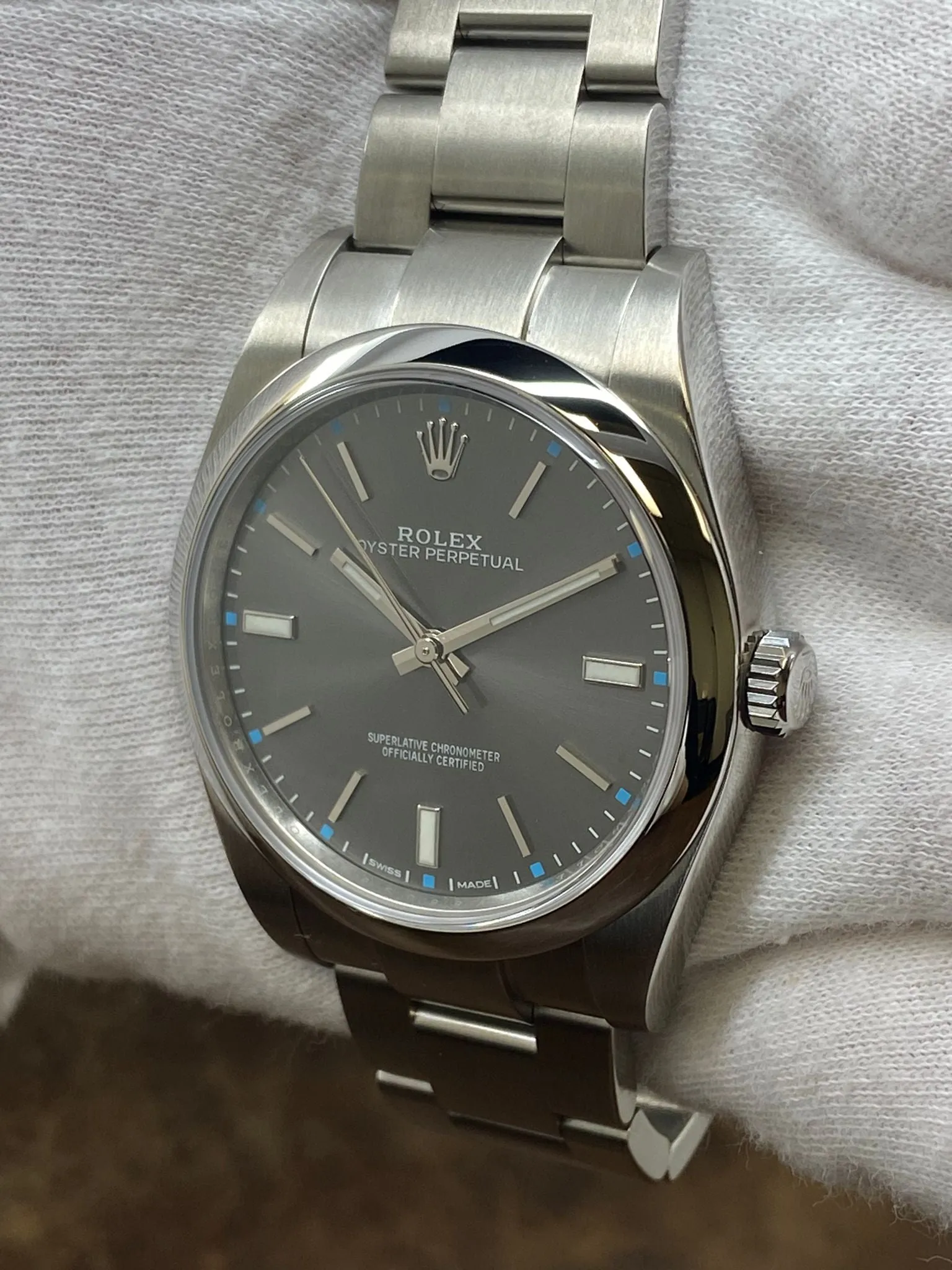 Rolex Oyster Perpetual 39mm 114300 Rhodium Dial Automatic Watch