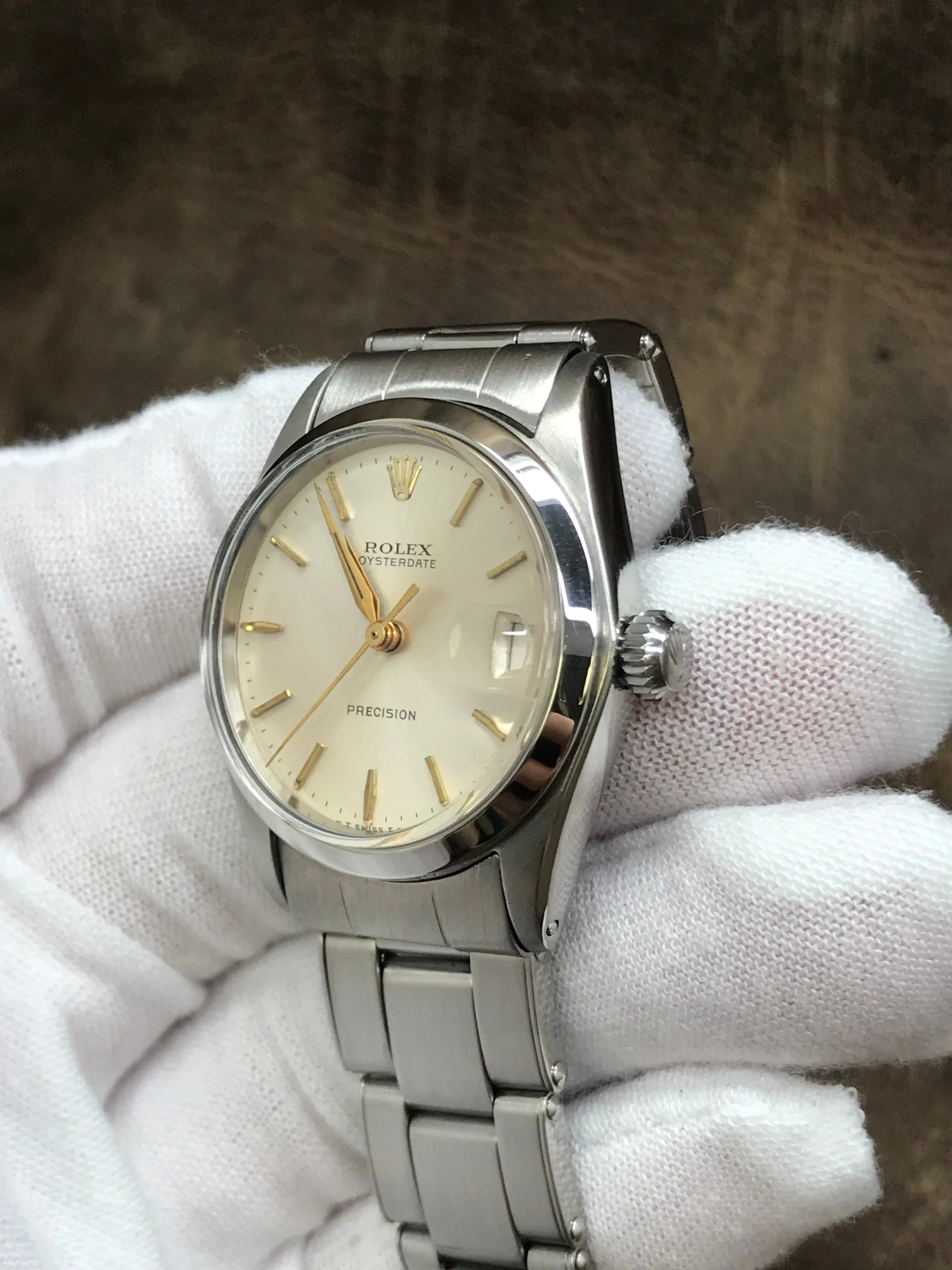 Rolex Oysterdate 6466 Silver Dial Manual winding Men's Watch