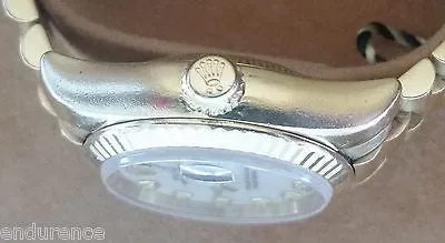 ROLEX PRESIDENT LADIES 18K GOLD MOTHER OF PEARL WHITE DIAMOND DIAL MODEL 179178