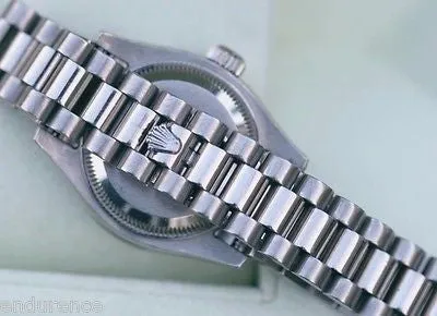 ROLEX PRESIDENT LADIES 18k WHITE GOLD MOTHER OF PEARL DIAMOND DIAL BEZEL 179239