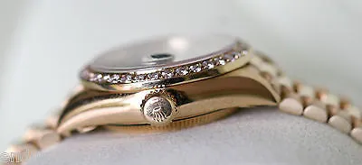 ROLEX PRESIDENT LADIES 26mm 18K YELLOW GOLD 69178 DIAMOND PEARL DIAL BEZEL