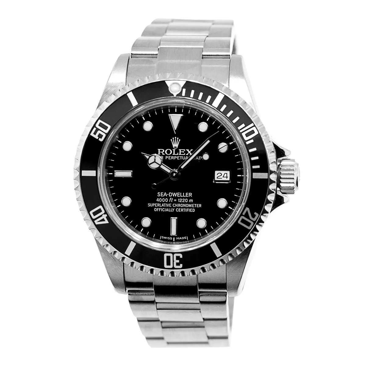 Rolex Sea-Dweller 40mm Stainless Steel Black Dial Black Bezel 16600