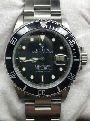 Rolex Submariner 16800 Black Dial Automatic Men's Watch