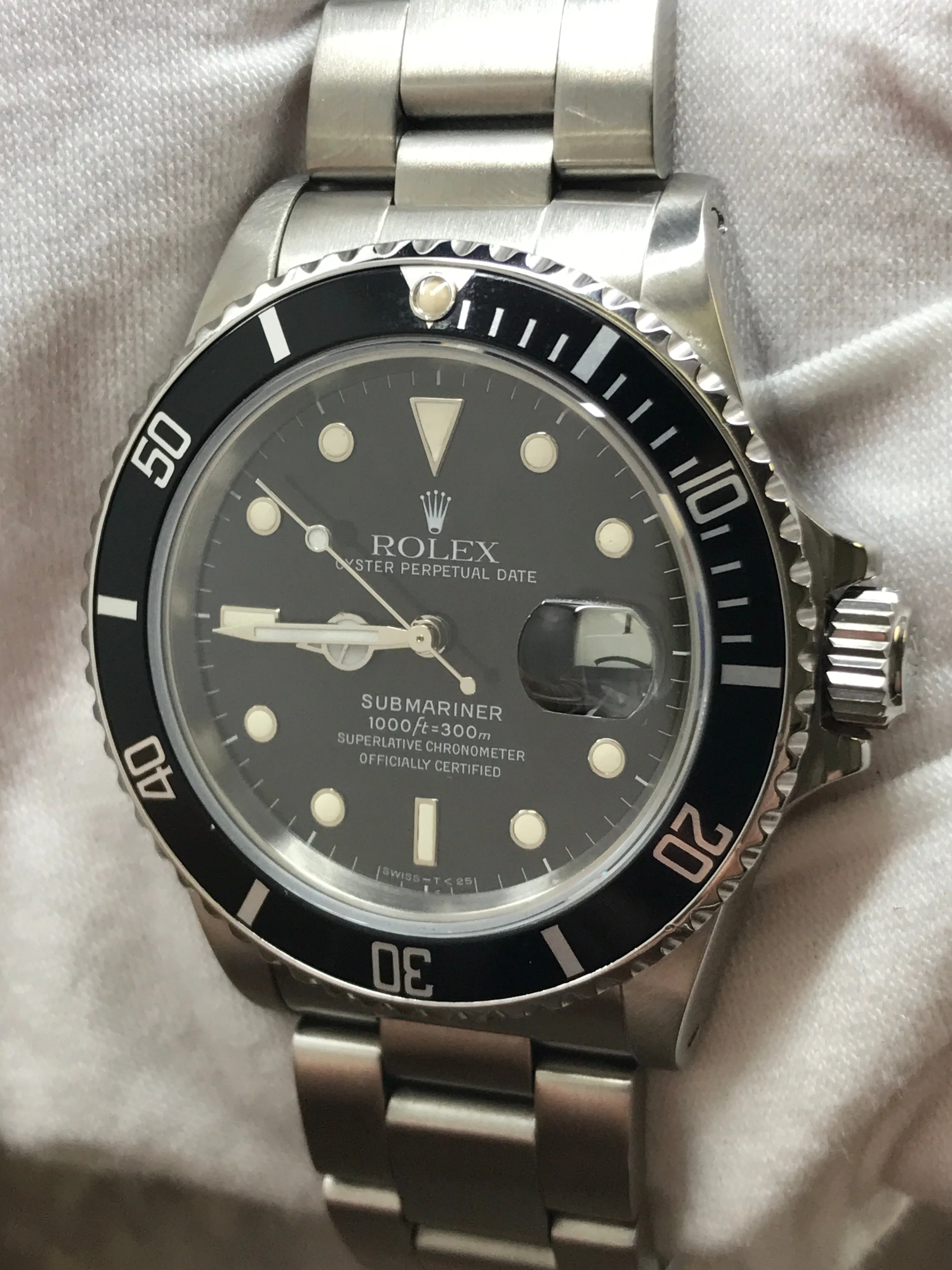 Rolex Submariner 16800 Black Dial Automatic Men's Watch