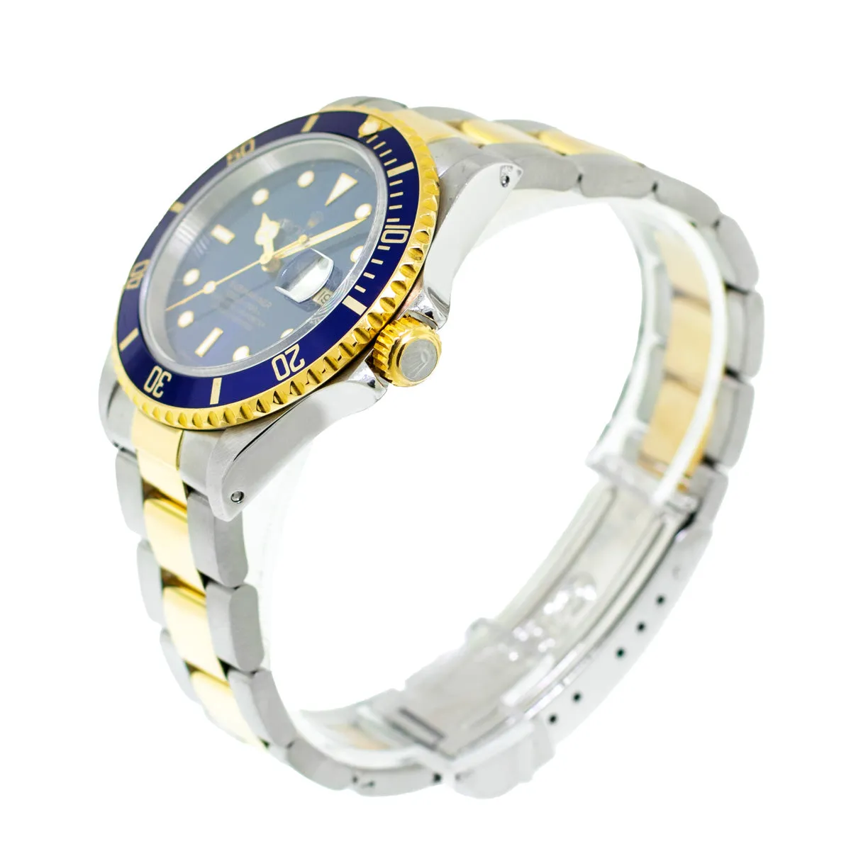 Rolex Submariner Date 40mm Yellow Gold & Steel Blue Dial & Blue Bezel 16613