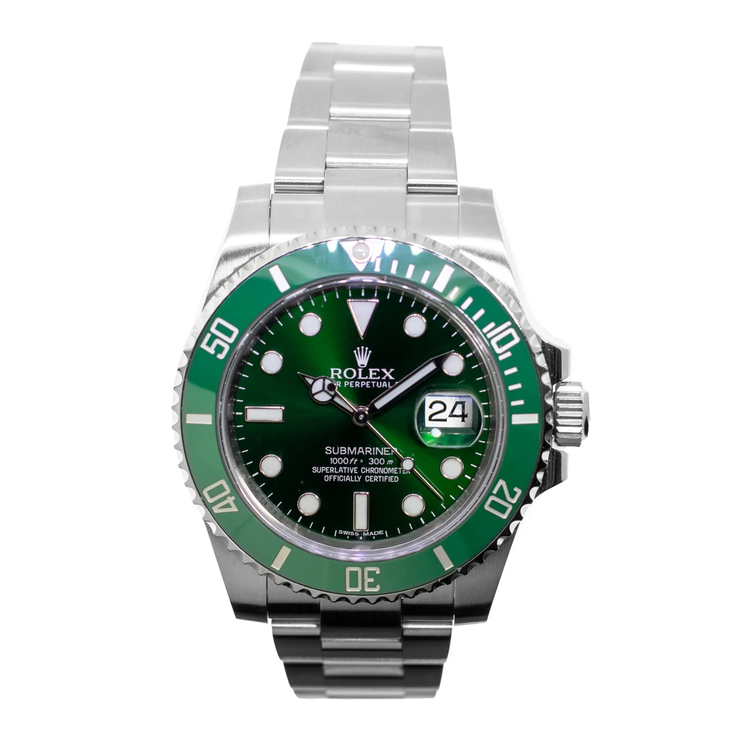 Rolex Submariner Date "The Hulk" 40mm Stainless Steel Green Dial & Green Bezel 116610LV Papers