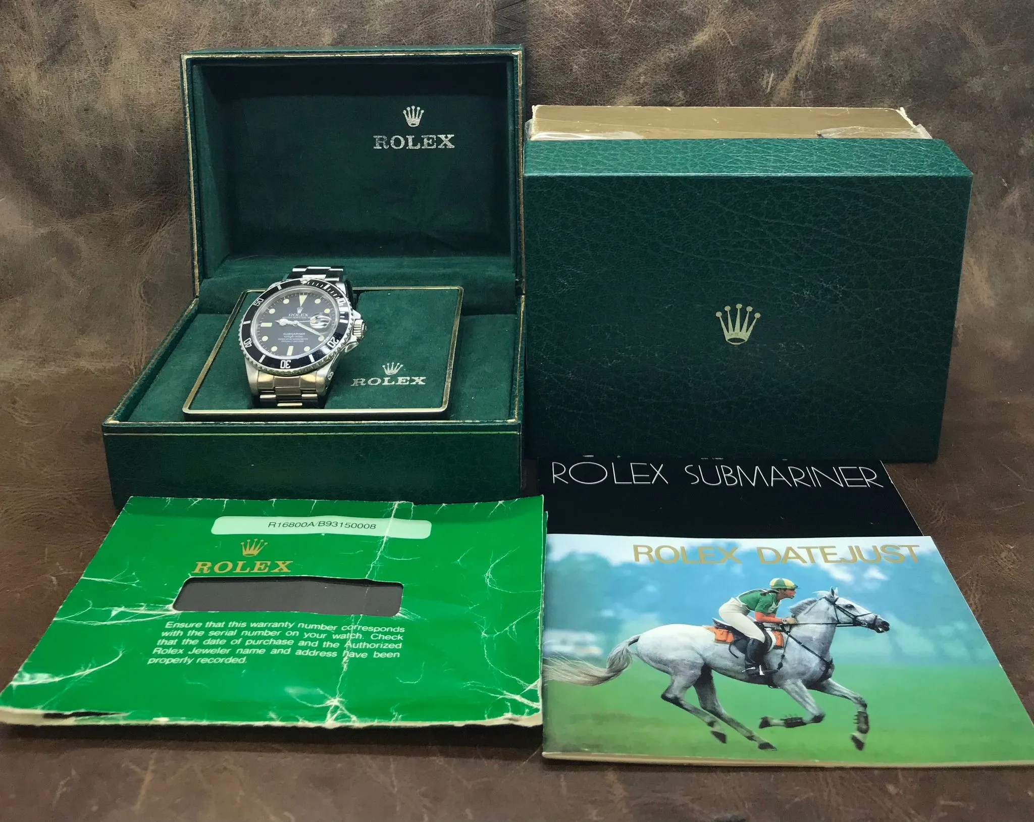 Rolex Submariner Patina 16800 Black Dial Automatic Men's Watch