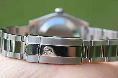 ROLEX WATCH DATEJUST MIDSIZE LADIES 178240 BLUE MOP DIAMOND DIAL BEZEL LUGS