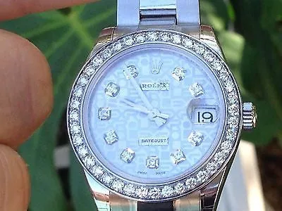 ROLEX WATCH LADIES MIDSIZE 31mm DATEJUST 178240 STAINLESS STEEL DIAMONDS UNWORN
