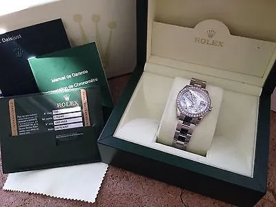 ROLEX WATCH LADIES MIDSIZE 31mm DATEJUST 178240 STAINLESS STEEL DIAMONDS UNWORN