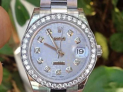 ROLEX WATCH LADIES MIDSIZE 31mm DATEJUST 178240 STAINLESS STEEL DIAMONDS UNWORN