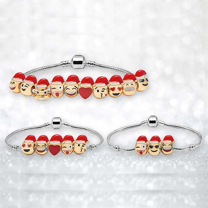 Santa Emoji Charm Bracelets