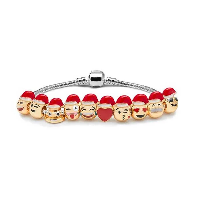 Santa Emoji Charm Bracelets