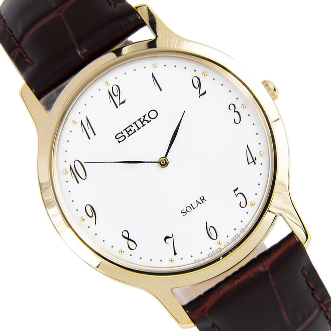 Seiko Solar SUP860P1 SUP860 Leather Strap Leather Dress Watch