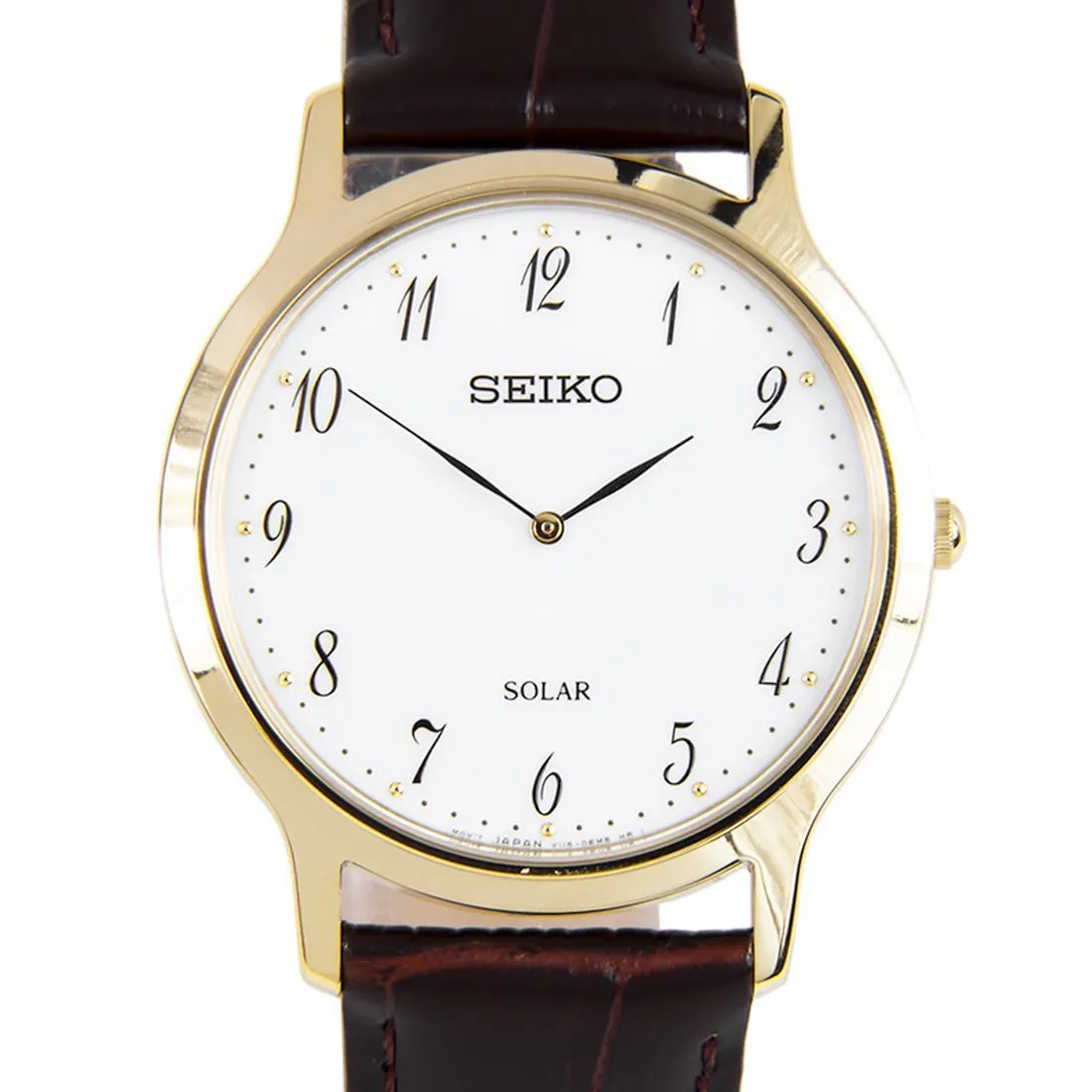 Seiko Solar SUP860P1 SUP860 Leather Strap Leather Dress Watch