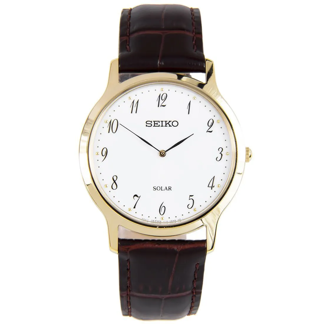 Seiko Solar SUP860P1 SUP860 Leather Strap Leather Dress Watch
