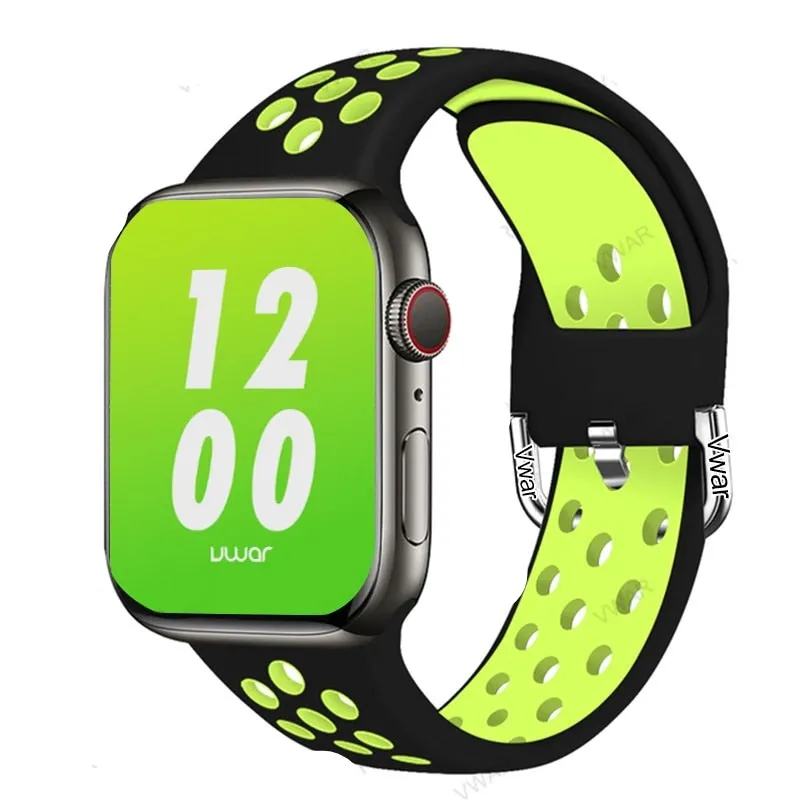 Silicone Strap Apple Watch Breathable Correa Bracelet