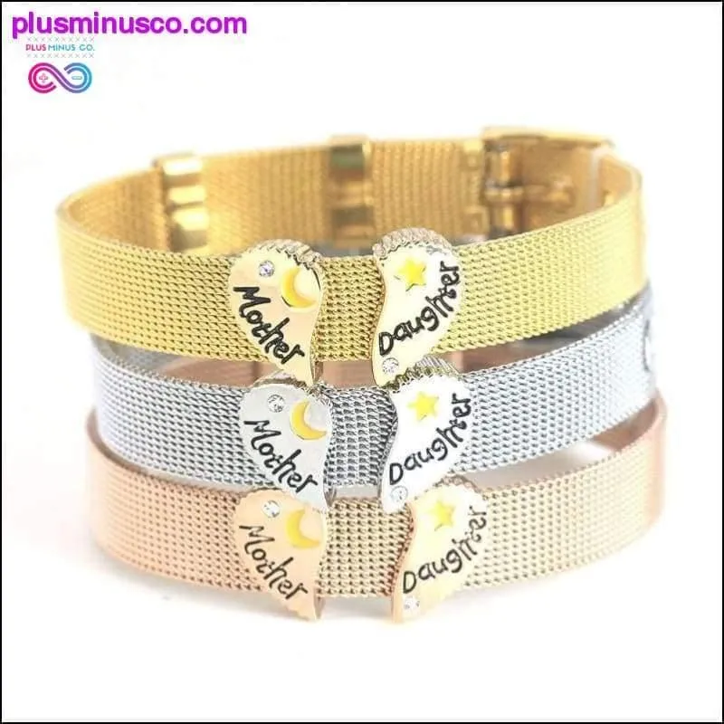 Silver & Gold LOVERS SET Mesh Bracelet Stainless Steel
