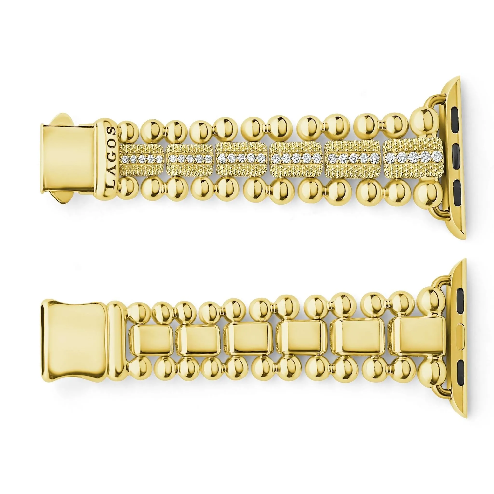 Smart Caviar 18K Gold and Diamond Caviar Beaded Watch Bracelet-38-45mm