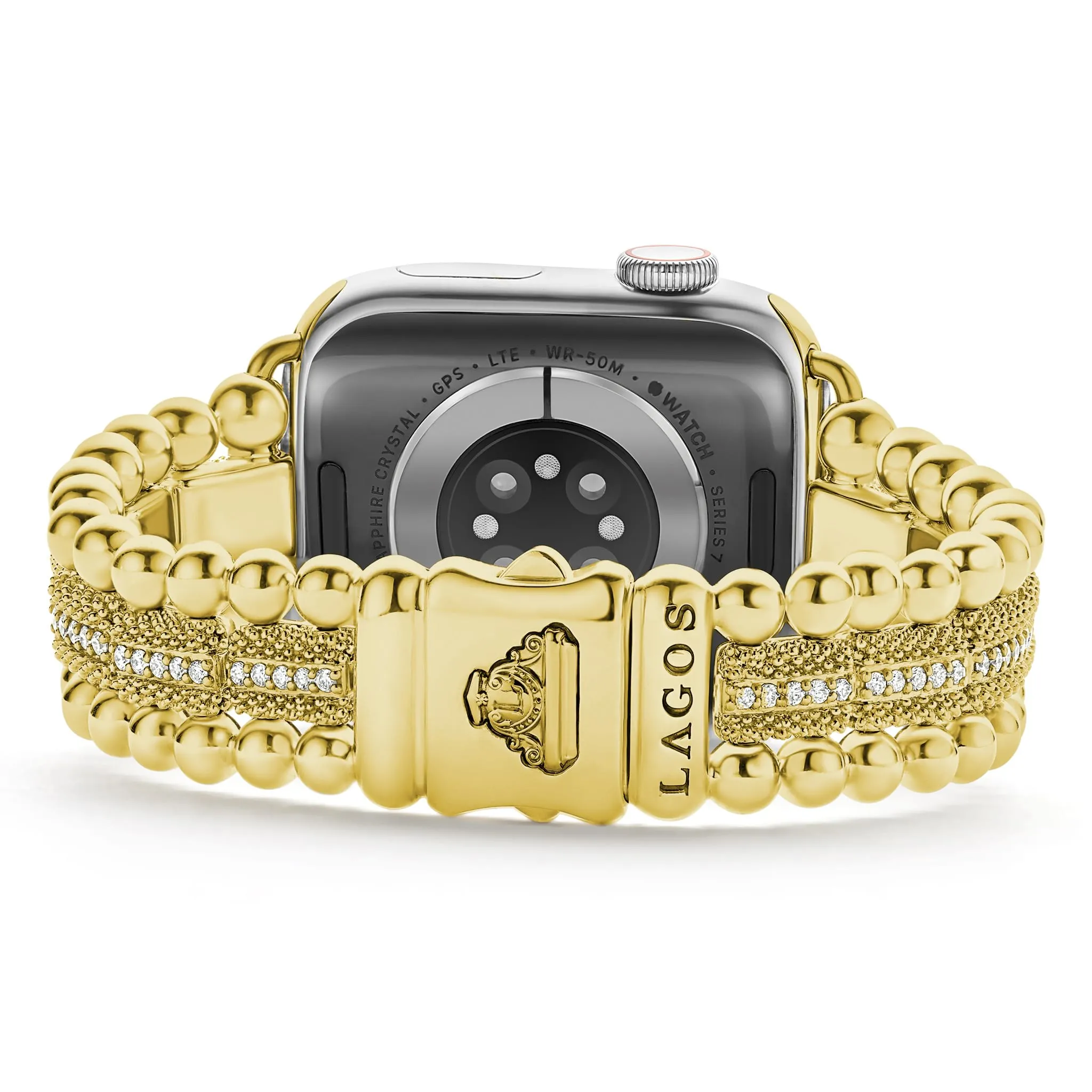 Smart Caviar 18K Gold and Diamond Caviar Beaded Watch Bracelet-38-45mm