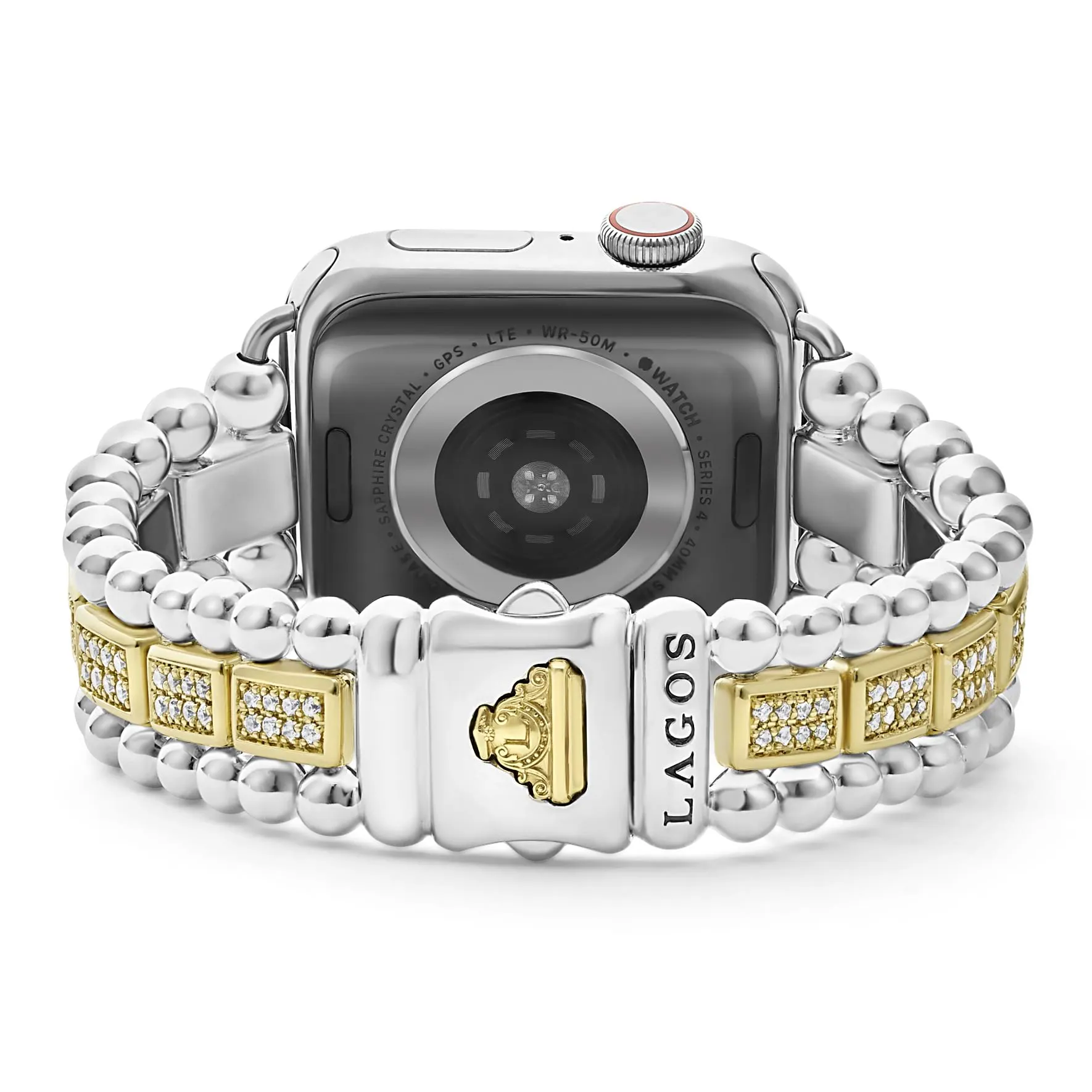Smart Caviar 18K Gold and Sterling Silver Full Diamond Watch Bracelet-38-45mm