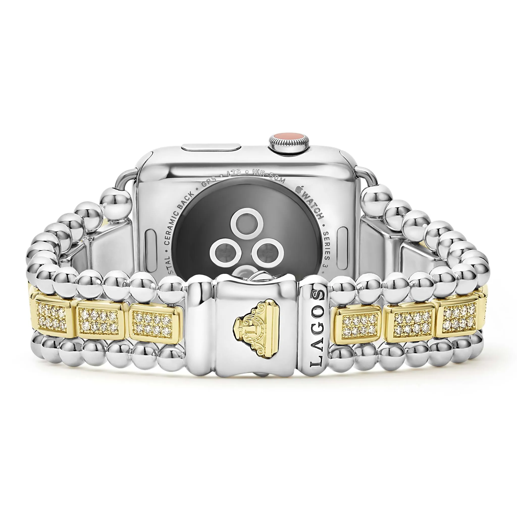 Smart Caviar 18K Gold and Sterling Silver Full Diamond Watch Bracelet-42-49mm