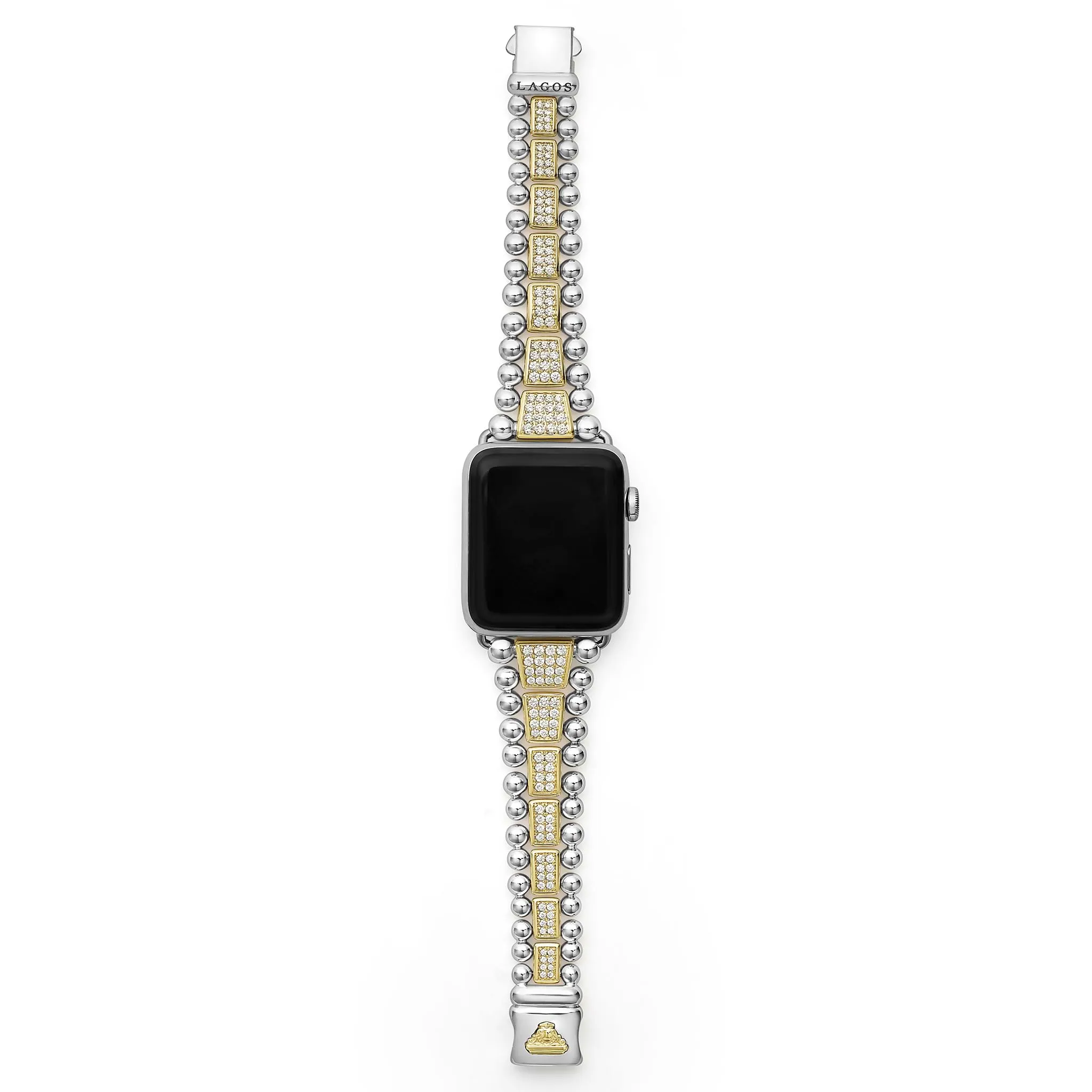 Smart Caviar 18K Gold and Sterling Silver Full Diamond Watch Bracelet-42-49mm