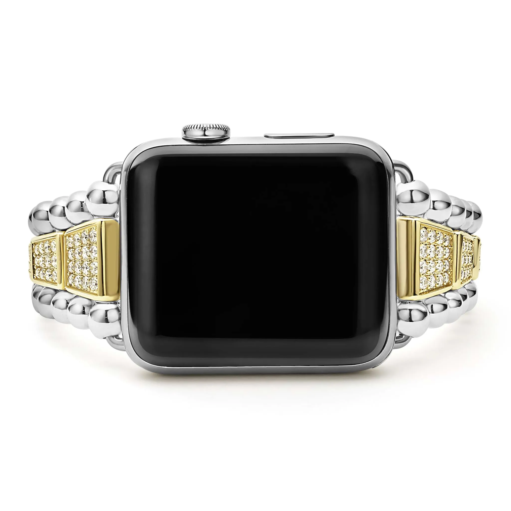 Smart Caviar 18K Gold and Sterling Silver Full Diamond Watch Bracelet-42-49mm
