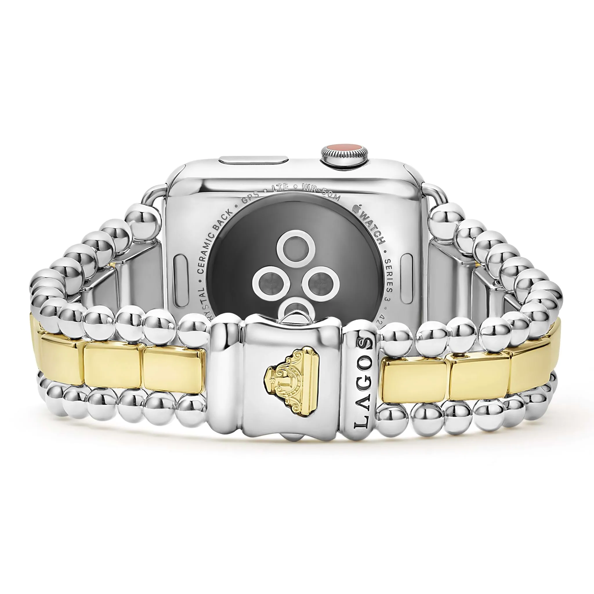 Smart Caviar 18K Gold and Sterling Silver Single Diamond Watch Bracelet-42-49mm
