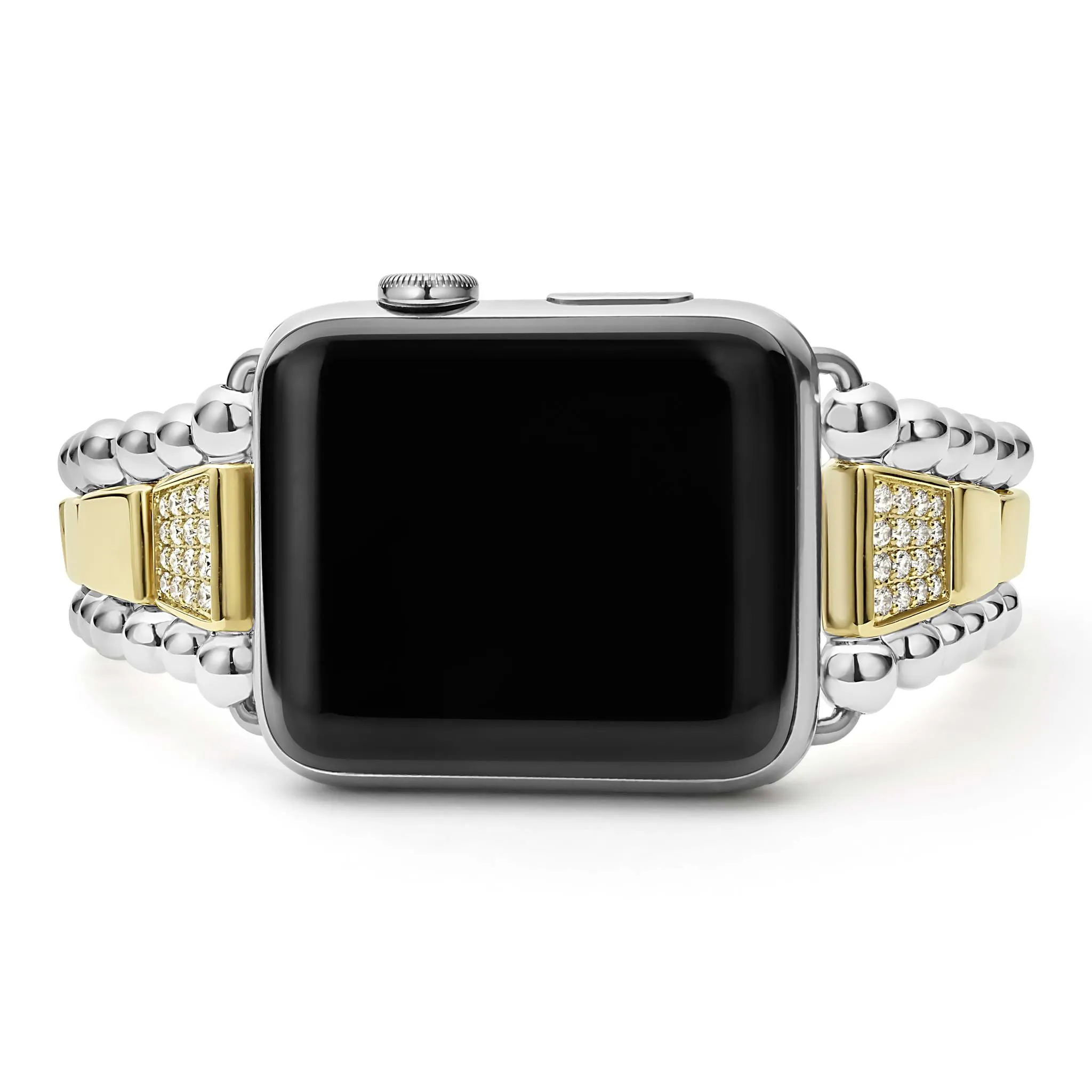 Smart Caviar 18K Gold and Sterling Silver Single Diamond Watch Bracelet-42-49mm