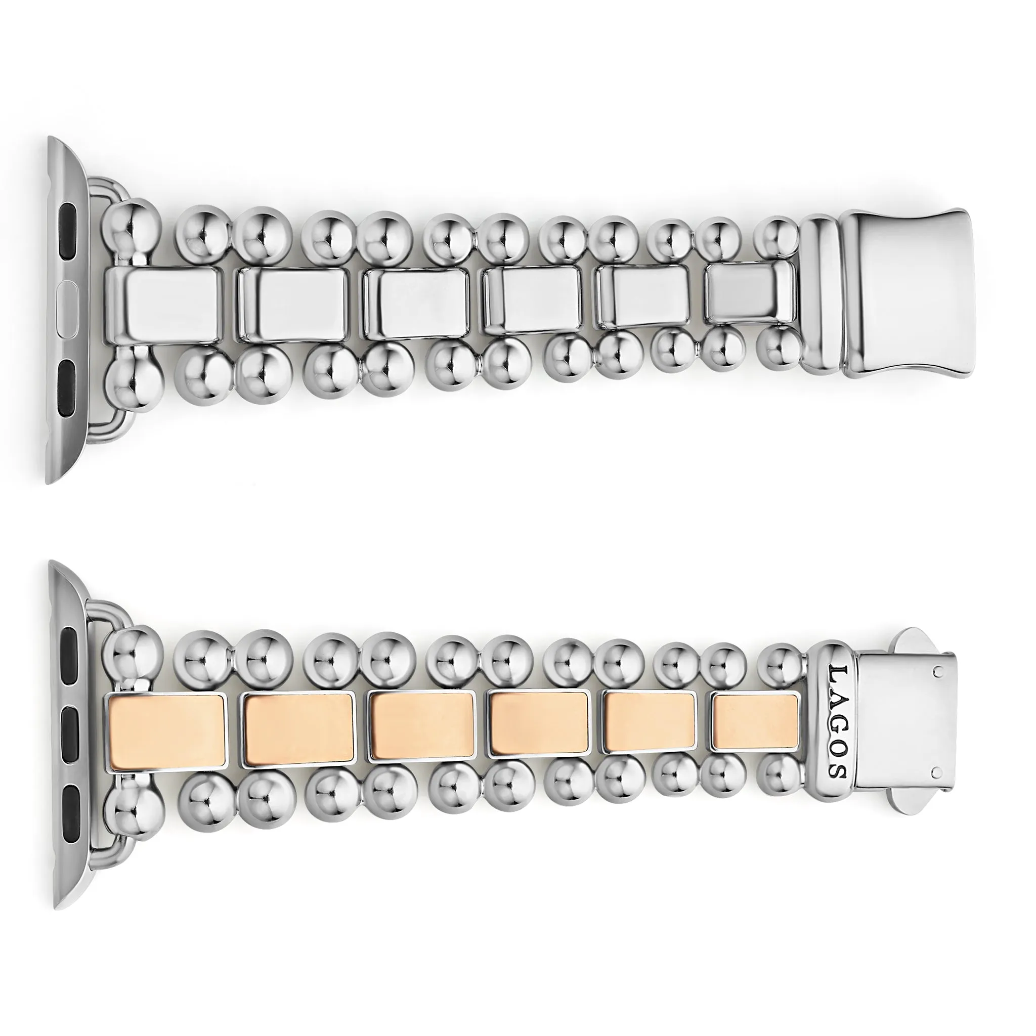 Smart Caviar 18K Rose Gold and Stainless Steel Watch Bracelet-38-45mm
