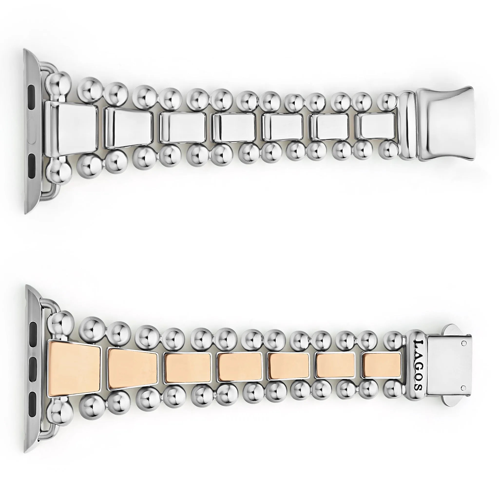 Smart Caviar 18K Rose Gold and Stainless Steel Watch Bracelet-42-49mm
