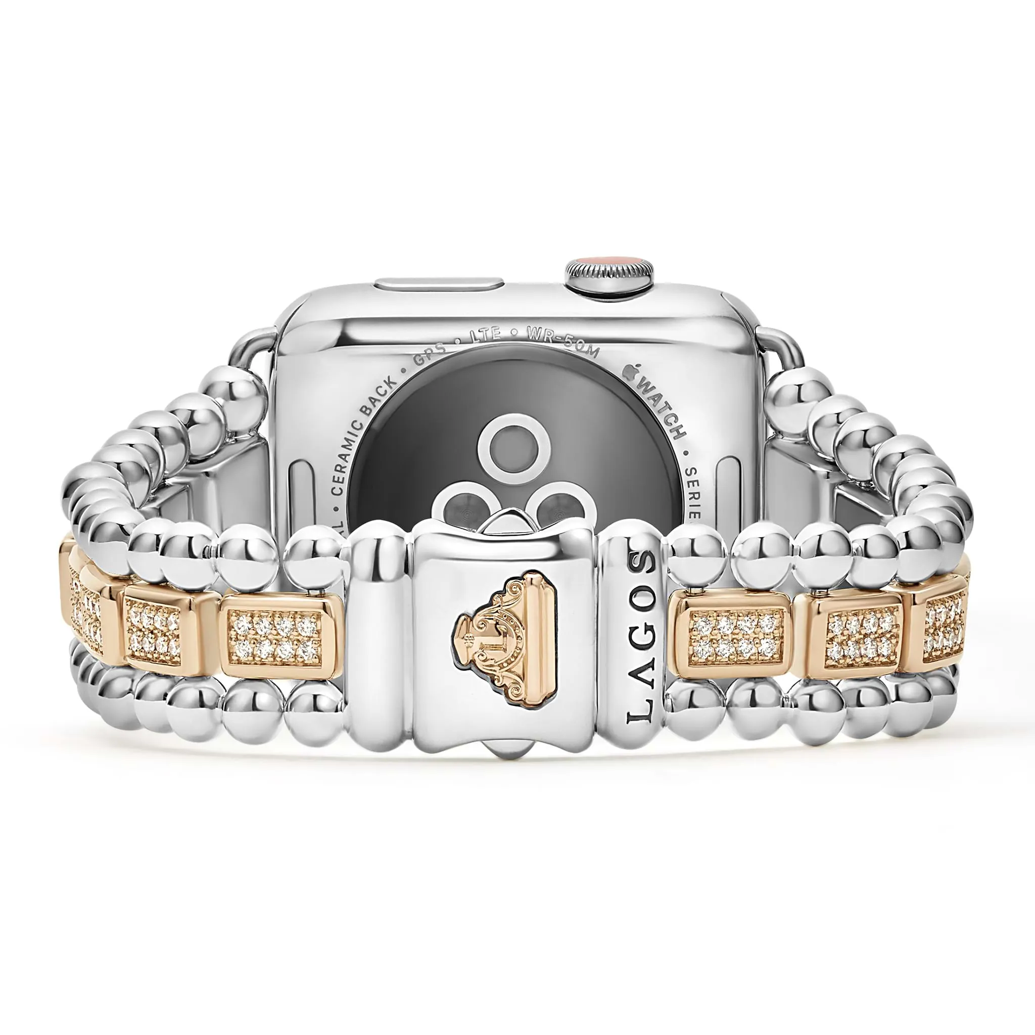 Smart Caviar 18K Rose Gold and Sterling Silver Full Diamond Watch Bracelet-42-49mm