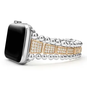 Smart Caviar 18K Rose Gold and Sterling Silver Full Diamond Watch Bracelet-42-49mm