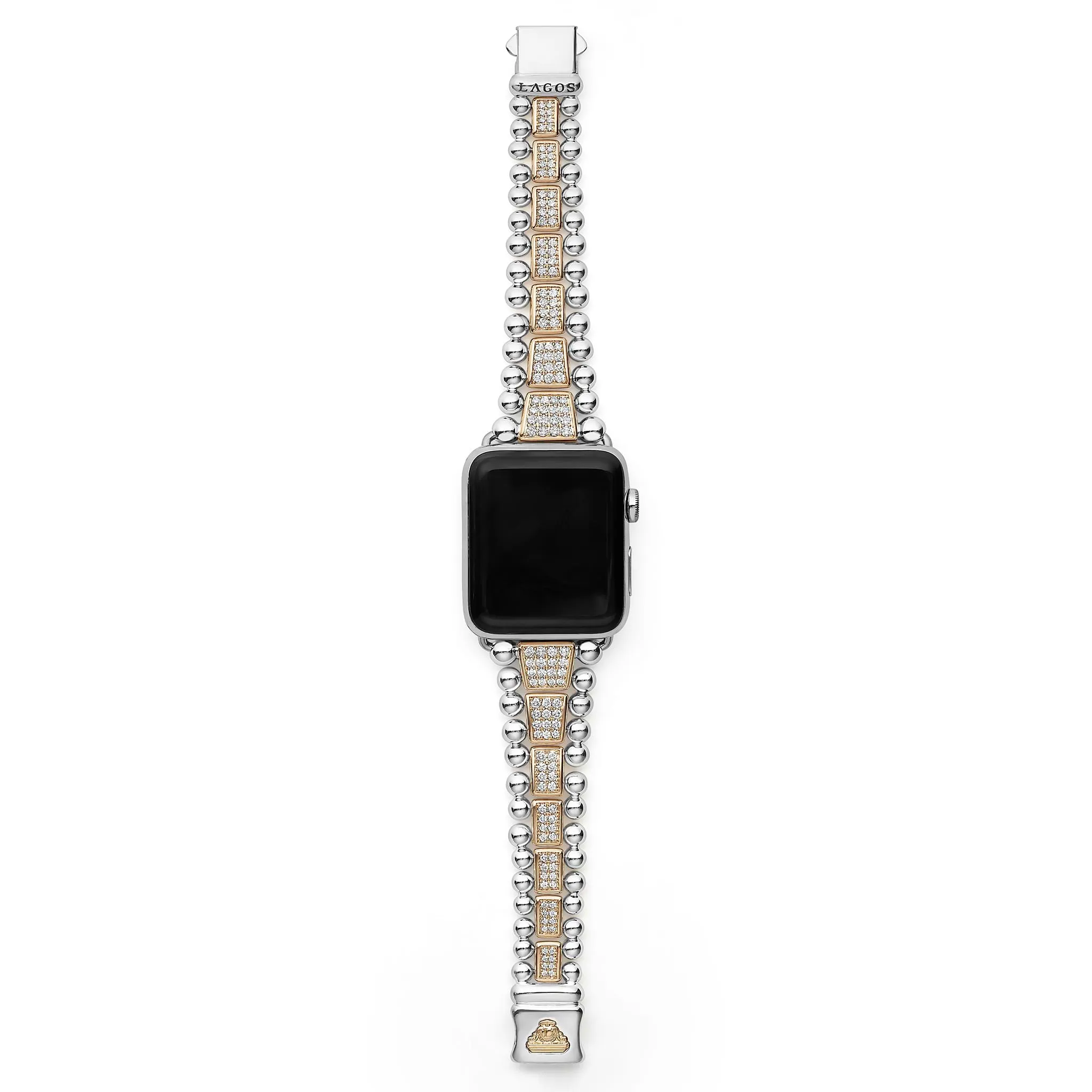 Smart Caviar 18K Rose Gold and Sterling Silver Full Diamond Watch Bracelet-42-49mm