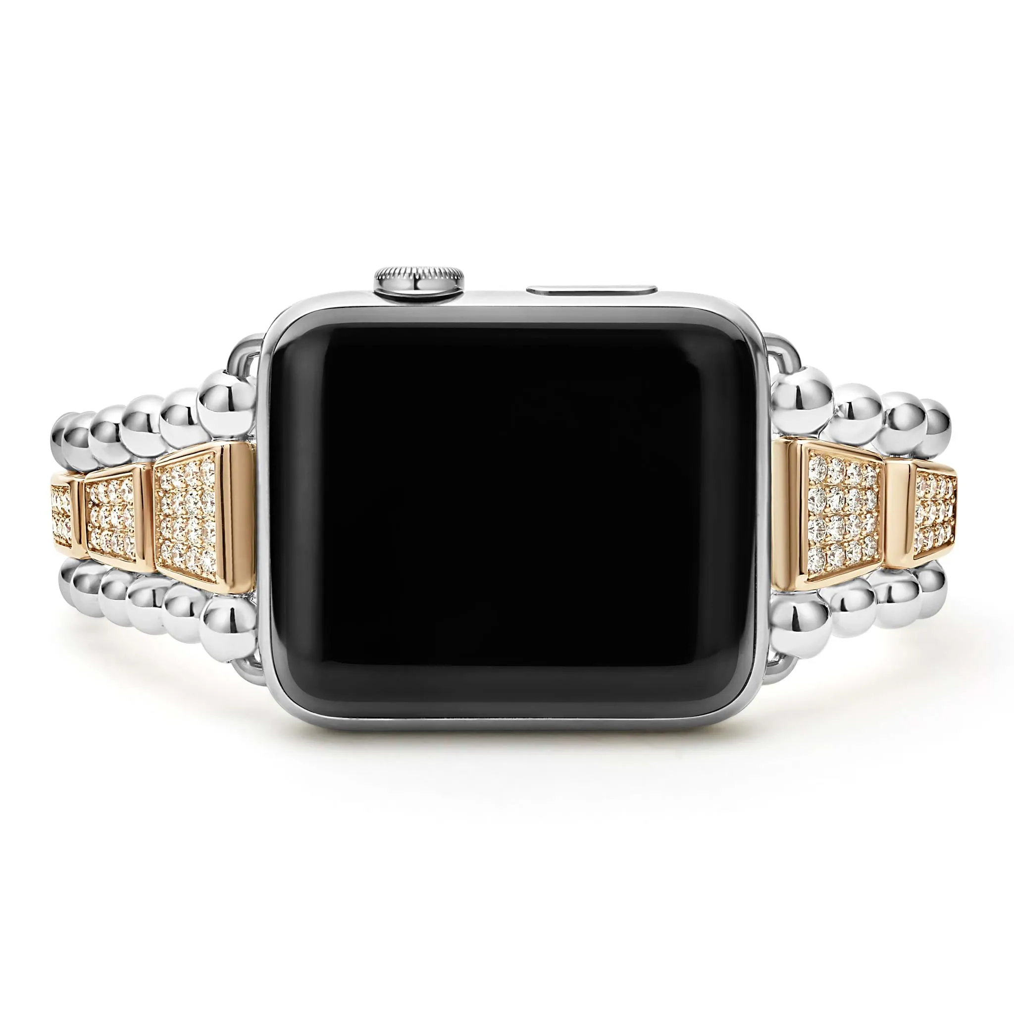 Smart Caviar 18K Rose Gold and Sterling Silver Full Diamond Watch Bracelet-42-49mm