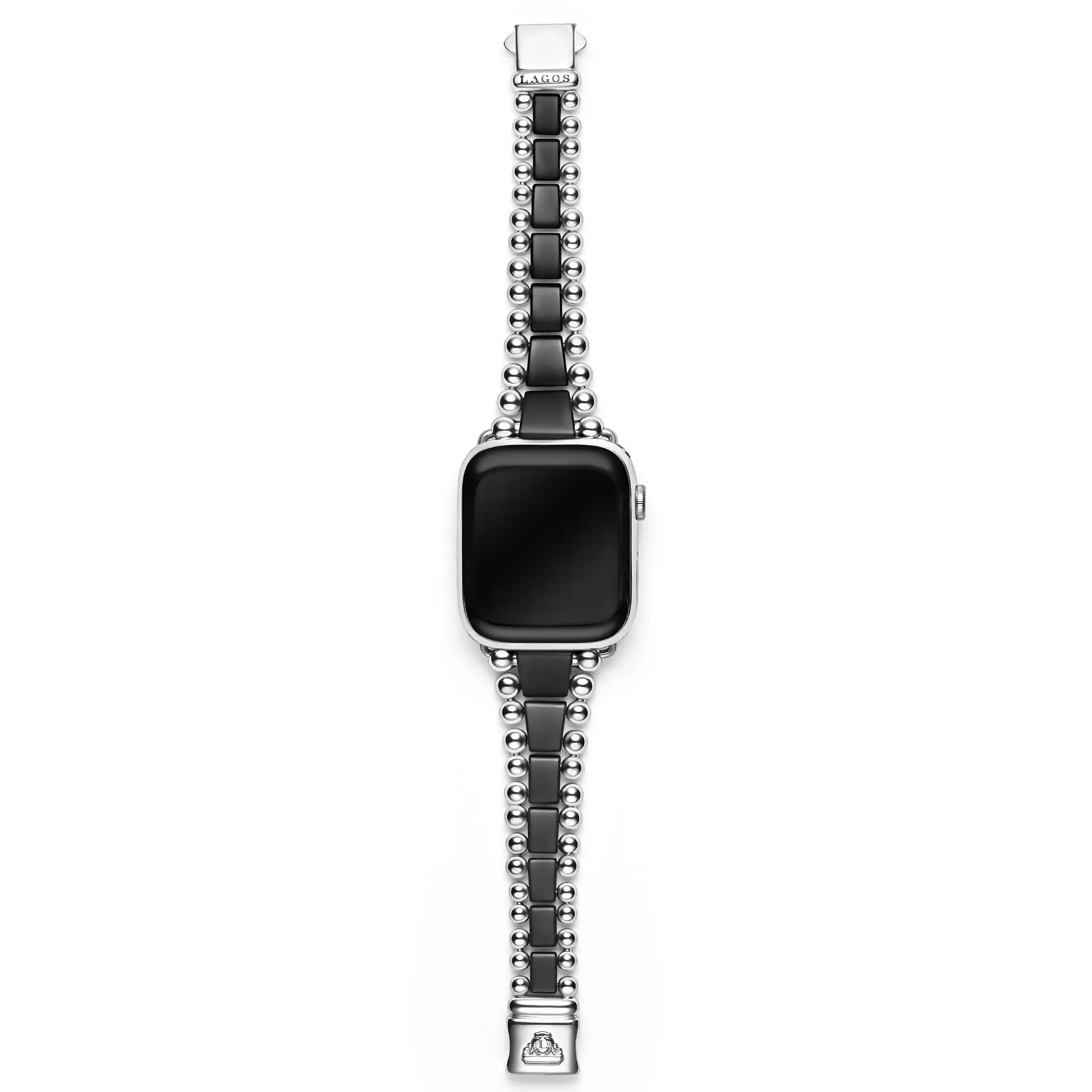 Smart Caviar Matte Black Ceramic and Stainless Steel Watch Bracelet-42-49mm