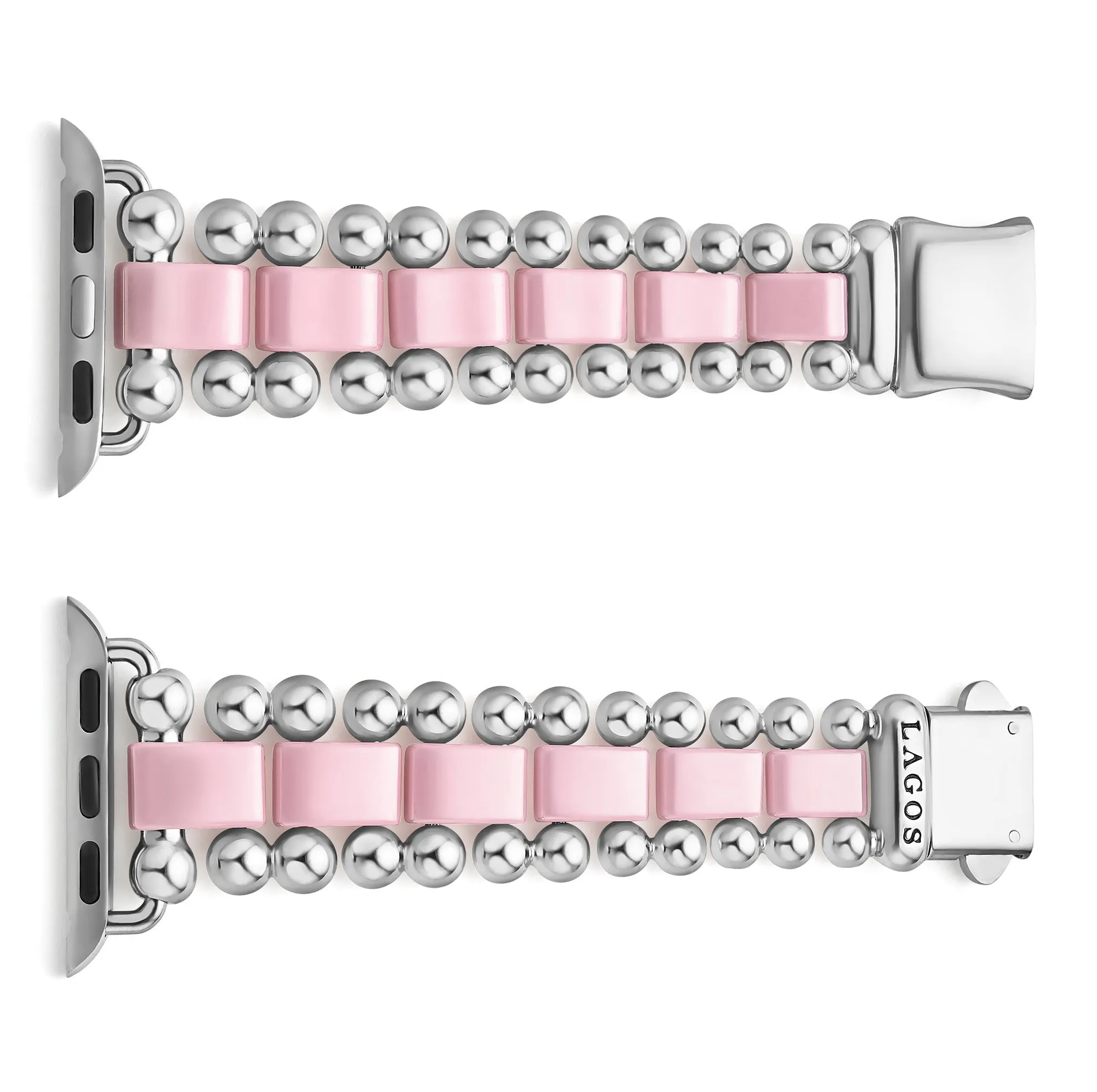 Smart Caviar Pink Ceramic and Stainless Steel Watch Bracelet-38-45mm