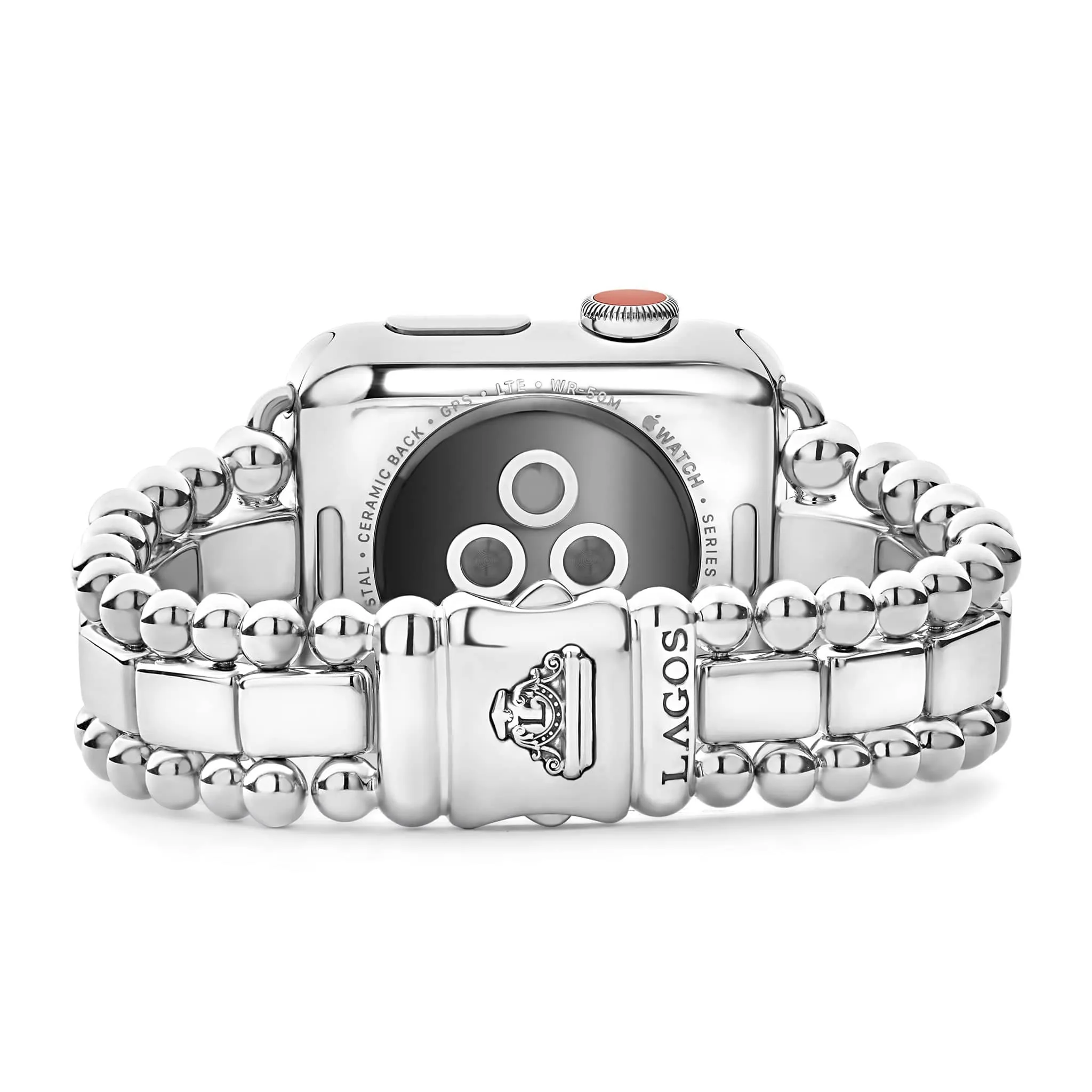 Smart Caviar Sterling Silver Half Diamond Watch Bracelet-38-45mm