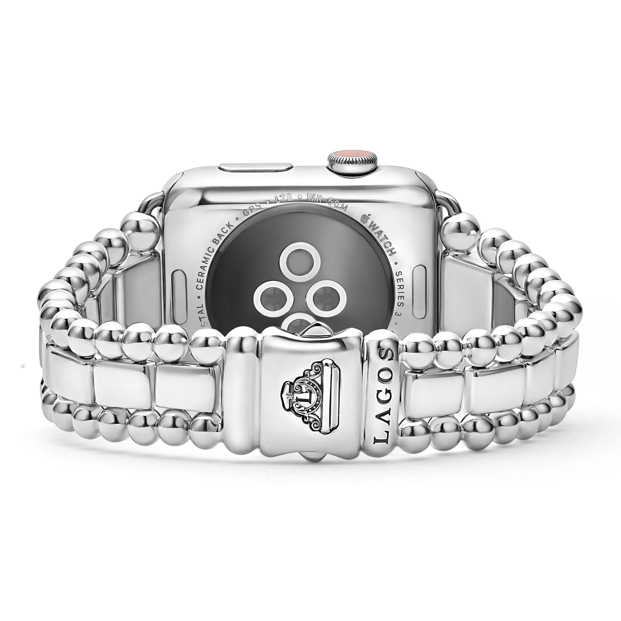 Smart Caviar Sterling Silver Half Diamond Watch Bracelet-42-49mm